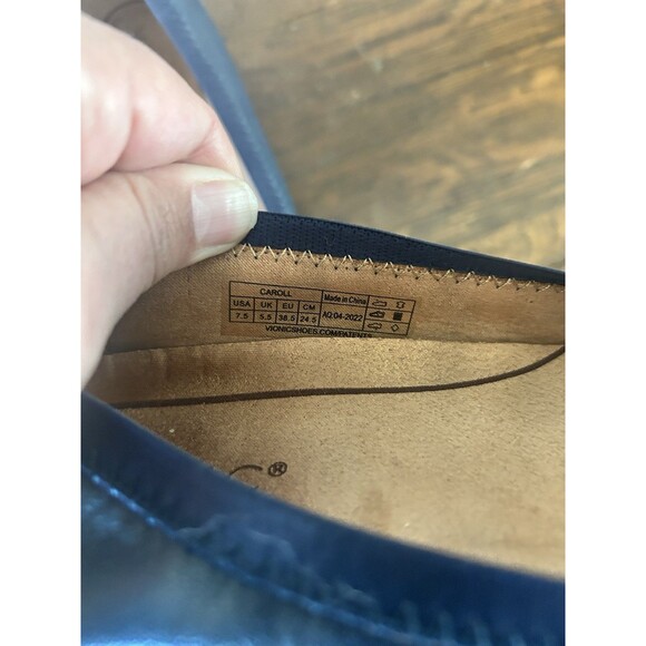 Vionic CAROLL Ballet Flat Shoes Navy Blue Arch Support Size 7.5 Preppy Classic - Picture 4 of 8